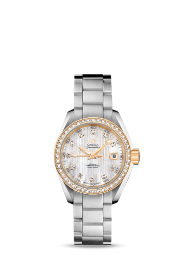 Omega 231.25.30.20.55.004 : Seamaster Aqua Terra 150M Co-Axial 30 Stainless Steel / Yellow Gold / Diamond / MOP / Bracelet