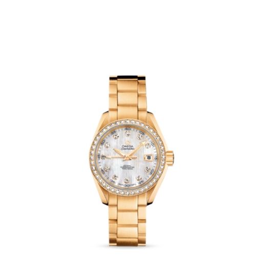 Omega 231.55.30.20.55.002 : Seamaster Aqua Terra 150M Co-Axial 30 Yellow Gold / Diamond / MOP / Bracelet