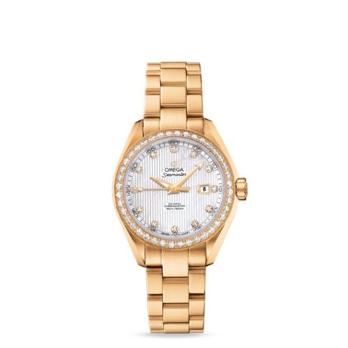 Omega 231.55.34.20.55.001 : Seamaster Aqua Terra 150M Co-Axial 34 Yellow Gold / Diamond / MOP / Bracelet