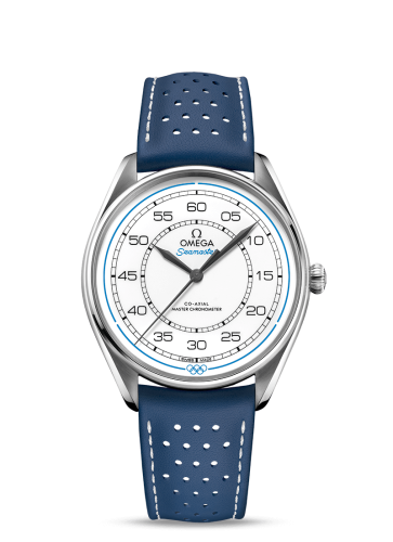 Omega 522.32.40.20.04.001 : Seamaster Master Co-Axial 39.5 Olympic Timekeeper Stainless Steel / White / Blue