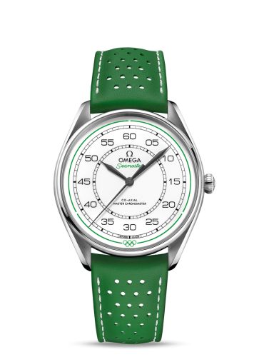 Omega 522.32.40.20.04.005 : Seamaster Master Co-Axial 39.5 Olympic Timekeeper Stainless Steel / White / Green