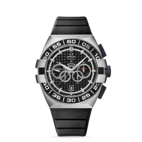 Omega 121.32.44.52.01.001 : Constellation Co-Axial 44 Chronograph Double Eagle Four Counters Stainless Steel / Black / Rubber