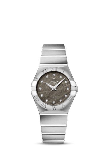 Omega 123.10.27.60.56.001 : Constellation Quartz 27 Brushed Stainless Steel / Grey Feather