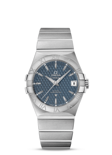 Omega 123.10.35.20.03.002 : Constellation Co-Axial 35 Stainless Steel / Lozenge Blue