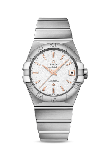 Omega 123.10.38.21.02.002 : Constellation Co-Axial 38 Stainless Steel / Silver Slik