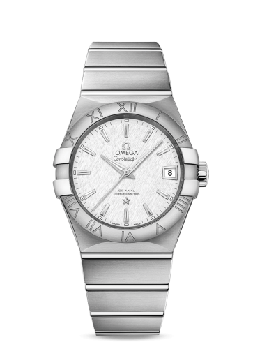 Omega 123.10.38.21.02.004 : Constellation Co-Axial 38 Stainless Steel / Silver Slik