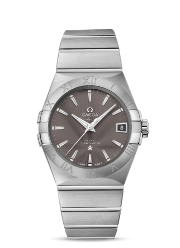 Omega 123.10.38.21.06.001 : Constellation Co-Axial 38 Stainless Steel / Grey