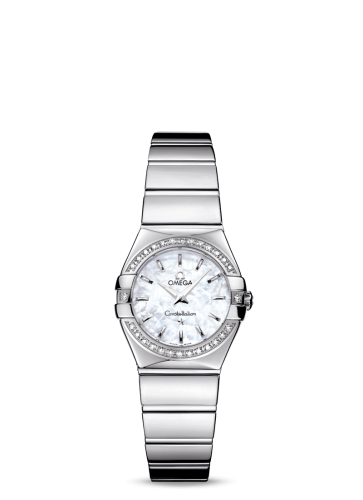 Omega 123.15.24.60.05.002 : Constellation Quartz 24 Polished Stainless Steel / Diamond Bezel / MOP