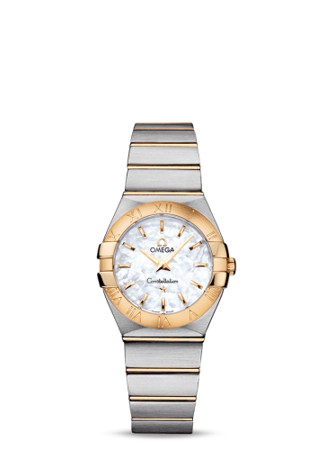 Omega 123.20.27.60.05.002 : Constellation Quartz 27 Brushed Stainless Steel / Yellow Gold / MOP