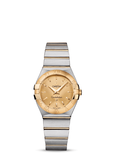 Omega 123.20.27.60.08.001 : Constellation Quartz 27 Brushed Stainless Steel / Yellow Gold / Champagne