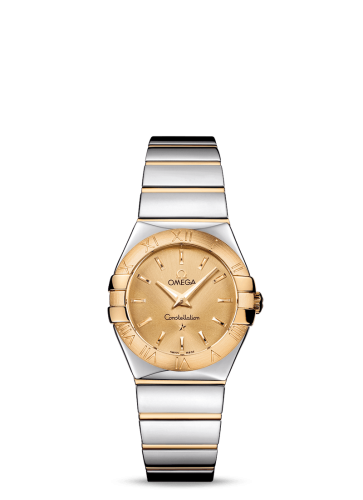 Omega 123.20.27.60.08.002 : Constellation Quartz 27 Polished Stainless Steel / Yellow Gold / Champagne