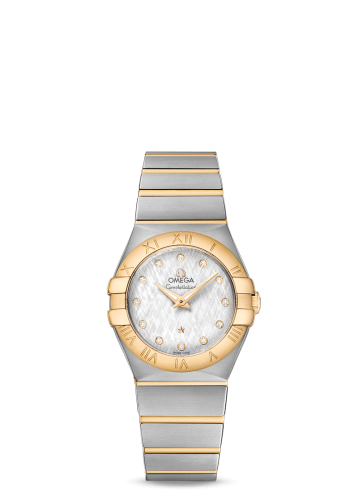 Omega 123.20.27.60.52.001 : Constellation Quartz 27 Brushed Stainless Steel / Yellow Gold / Silver Silk