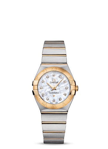 Omega 123.20.27.60.55.002 : Constellation Quartz 27 Brushed Stainless Steel / Yellow Gold / MOP