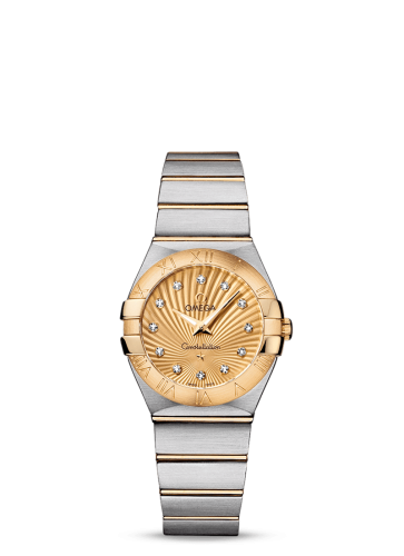 Omega 123.20.27.60.58.001 : Constellation Quartz 27 Brushed Stainless Steel / Yellow Gold / Champagne Supernova