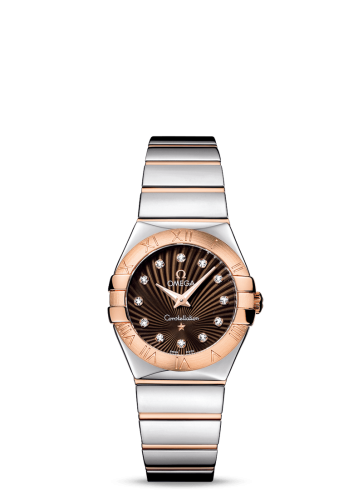 Omega 123.20.27.60.63.002 : Constellation Quartz 27 Polished Stainless Steel / Red Gold / Brown Supernova