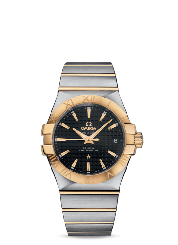 Omega 123.20.35.20.01.002 : Constellation Co-Axial 35 Stainless Steel / Yellow Gold / Black