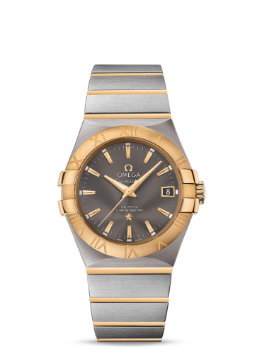 Omega 123.20.35.20.06.001 : Constellation Co-Axial 35 Stainless Steel / Yellow Gold / Grey