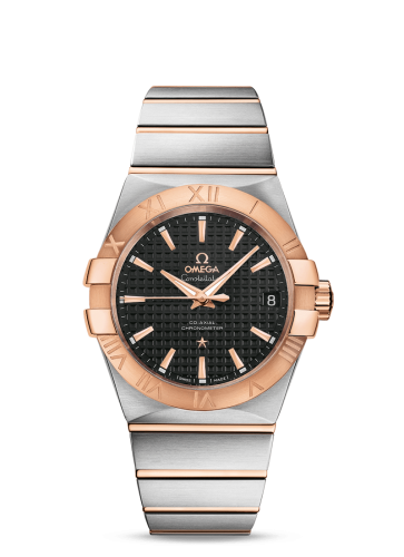 Omega 123.20.38.21.01.001 : Constellation Co-Axial 38 Stainless Steel / Red Gold / Black
