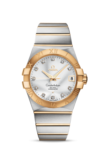 Omega 123.20.38.21.52.002 : Constellation Co-Axial 38 Stainless Steel / Yellow Gold / Silver