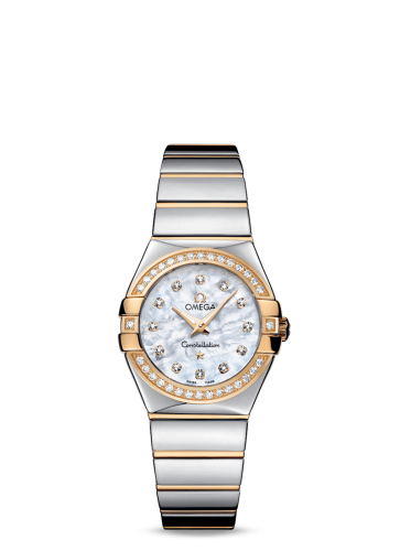 Omega 123.25.27.60.55.007 : Constellation Quartz 27 Polished Stainless Steel / Yellow Gold / Diamond / MOP