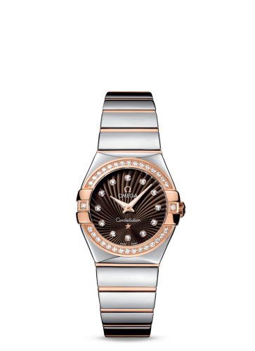 Omega 123.25.27.60.63.002 : Constellation Quartz 27 Polished Stainless Steel / Red Gold / Diamond / Brown Supernova