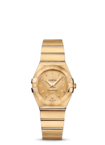 Omega 123.50.27.60.08.001 : Constellation Quartz 27 Brushed Yellow Gold / Champagne