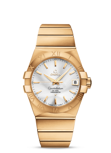 Omega 123.50.38.21.02.002 : Constellation Co-Axial 38 Yellow Gold / Silver