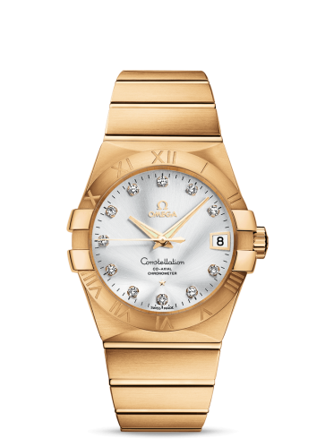 Omega 123.50.38.21.52.002 : Constellation Co-Axial 38 Yellow Gold / Silver