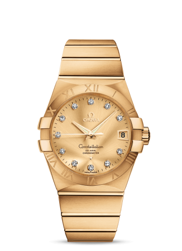 Omega 123.50.38.21.58.001 : Constellation Co-Axial 38 Yellow Gold / Champagne