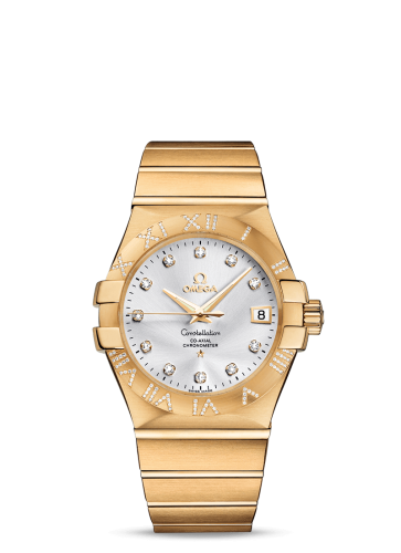 Omega 123.55.35.20.52.004 : Constellation Co-Axial 35 Yellow Gold / Diamond / Silver