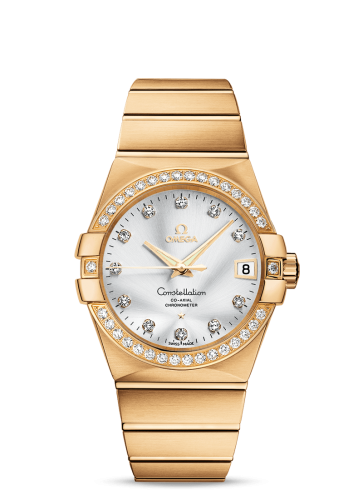 Omega 123.55.38.21.52.002 : Constellation Co-Axial 38 Yellow Gold / Diamond / Silver