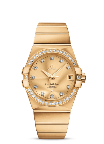 Omega 123.55.38.21.58.001 : Constellation Co-Axial 38 Yellow Gold / Diamond / Champagne