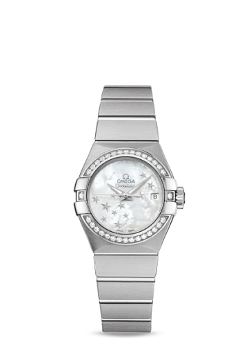 Omega 123.15.27.20.05.001 : Constellation Co-Axial 27 Brushed Stainless Steel / Diamond / MOP Stars
