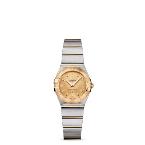 Omega 123.20.24.60.08.001 : Constellation Quartz 24 Brushed Stainless Steel / Yellow Gold / Champagne
