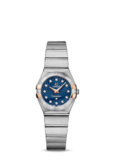 Omega 123.20.24.60.53.002 : Constellation Quartz 24 Brushed Stainless Steel / Gold Claws / Blue Supernova