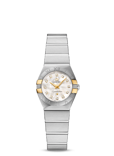 Omega 123.20.24.60.55.006 : Constellation Quartz 24 Brushed Stainless Steel / Gold Claws / MOP