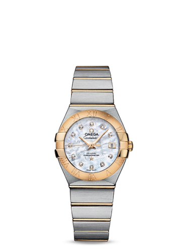 Omega 123.20.27.20.55.003 : Constellation Co-Axial 27 Brushed Stainless Steel / Yellow Gold / MOP