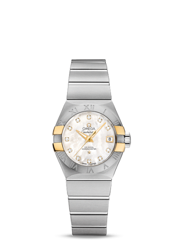 Omega 123.20.27.20.55.005 : Constellation Co-Axial 27 Brushed Stainless Steel / Yellow Gold Claws / MOP