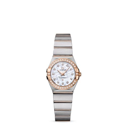 Omega 123.25.24.60.55.001 : Constellation Quartz 24 Brushed Stainless Steel / Red Gold / Diamond / MOP