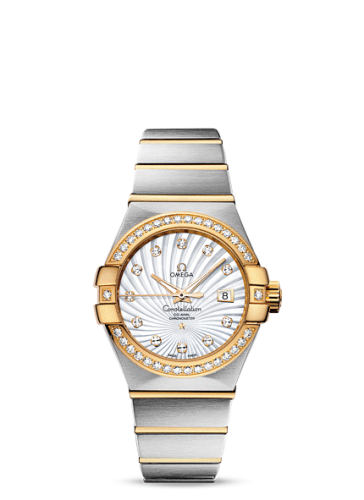Omega 123.25.31.20.55.002 : Constellation Co-Axial 31 Stainless Steel / Yellow Gold / Diamond / MOP Supernova