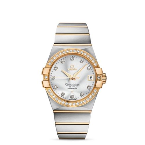 Omega 123.25.38.21.52.002 : Constellation Co-Axial 38 Stainless Steel / Yellow Gold / Diamond / Silver