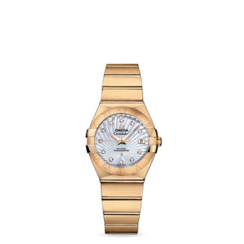 Omega 123.50.27.20.55.002 : Constellation Co-Axial 27 Brushed Yellow Gold / MOP Supernova