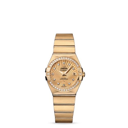 Omega 123.55.27.20.58.001 : Constellation Co-Axial 27 Brushed Yellow Gold / Diamond / Champagne Supernova