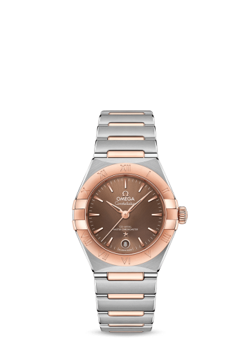 Omega 131.20.29.20.13.001 : Constellation Manhattan 29 Co-Axial Master Chronometer Stainless Steel / Sedna Gold / Brown