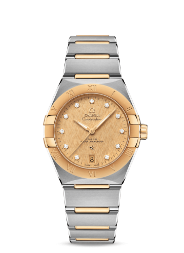 Omega 131.20.36.20.58.001 : Constellation Master Chronometer 36 Stainless Steel / Yellow Gold / Champagne - Diamond / Bracelet