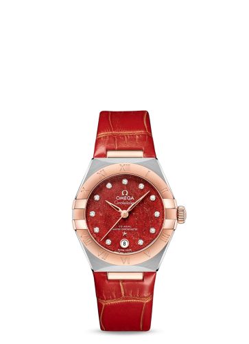 Omega 131.23.29.20.99.002 : Constellation Manhattan 29 Co-Axial Master Chronometer Stainless Steel / Sedna Gold / Red Aventurine