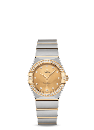 Omega 131.25.28.60.58.001 : Constellation Manhattan 28 Quartz Stainless Steel / Yellow Gold / Champagne-Diamond / Diamond