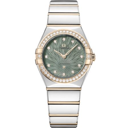 Omega 131.25.28.60.60.001 : Constellation Manhattan 28 Quartz Stainless Steel - Moonshine Gold - Diamond / Green Supernova