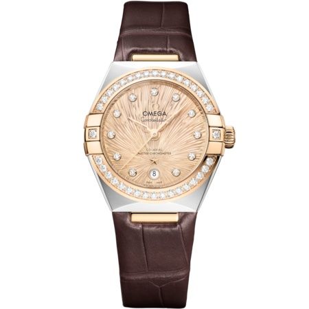 Omega 131.28.29.20.58.001 : Constellation Manhattan 29 Co-Axial Master Chronometer Stainless Steel - Moonshine Gold - Diamond / Champagne Supernova / Alligator