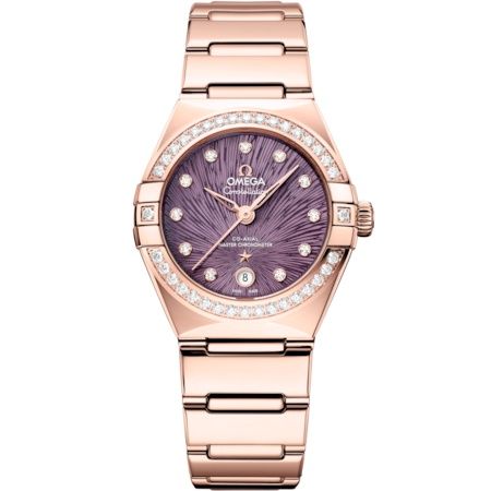 Omega 131.55.29.20.60.001 : Constellation Manhattan 29 Co-Axial Master Chronometer Moonshine Gold - Diamond / Purple Supernova